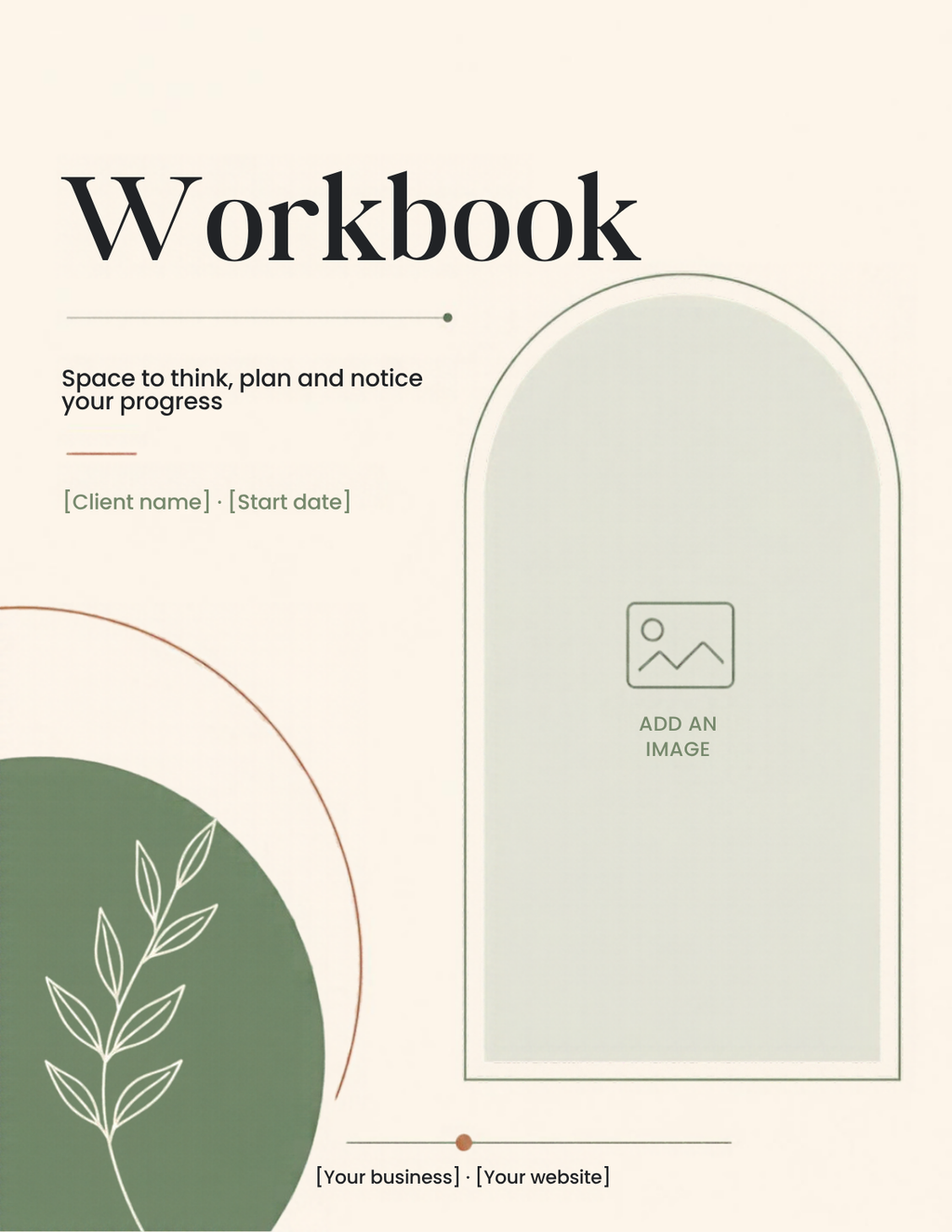 Client workbook template cover