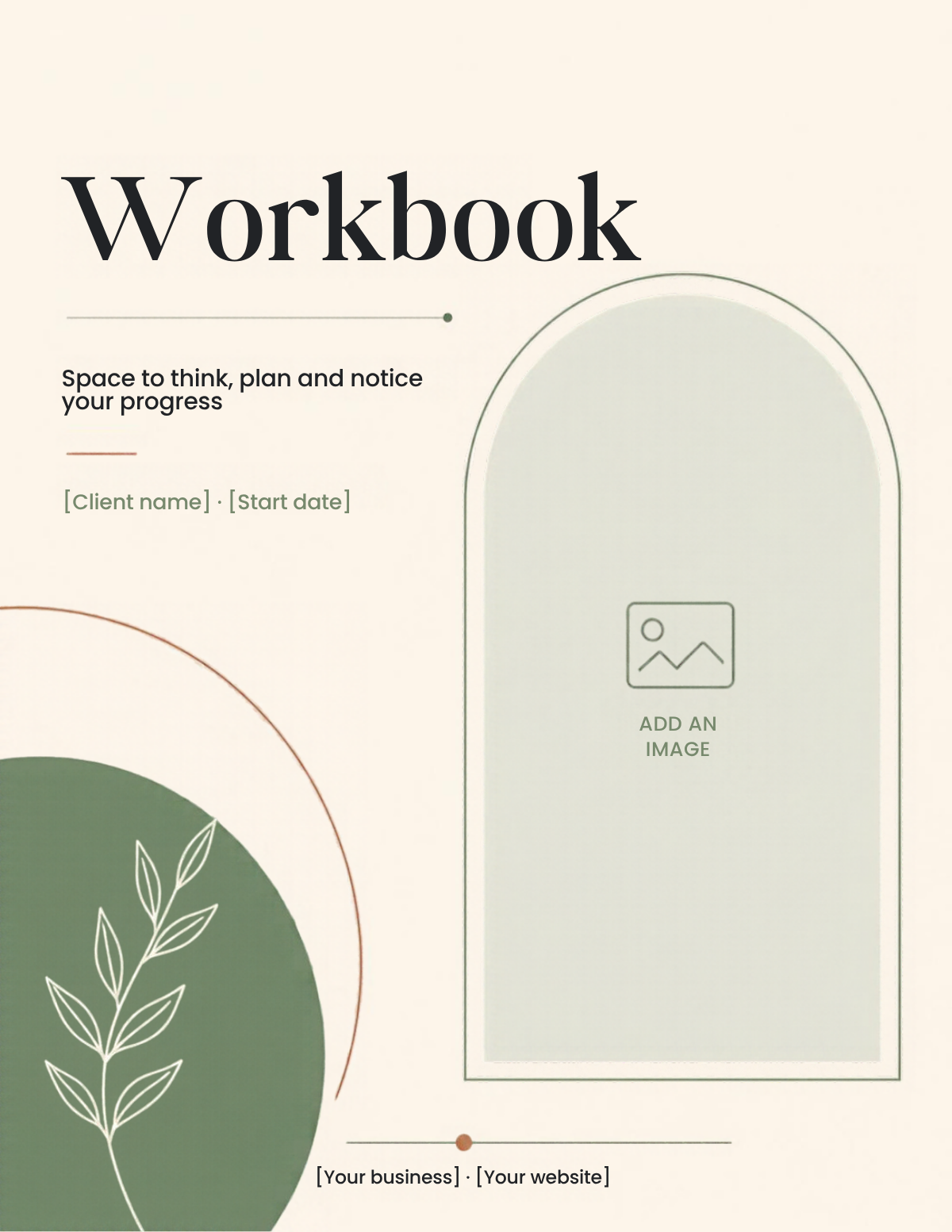 Client workbook template cover