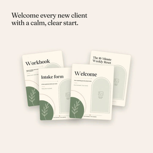 Client Welcome Kit: welcome packet, workbook, intake form and lead-magnet ebook templates in Canva